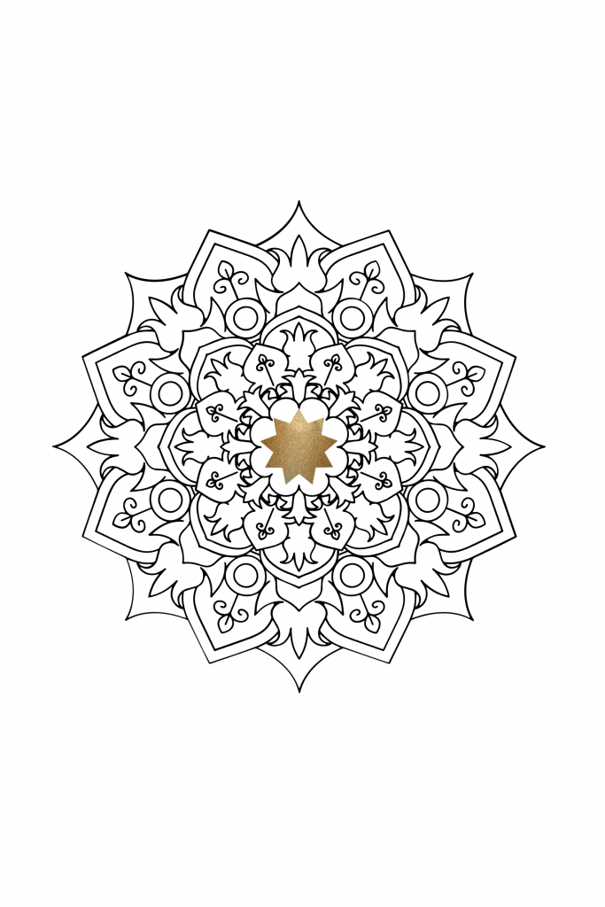 mandala with nine pointed star