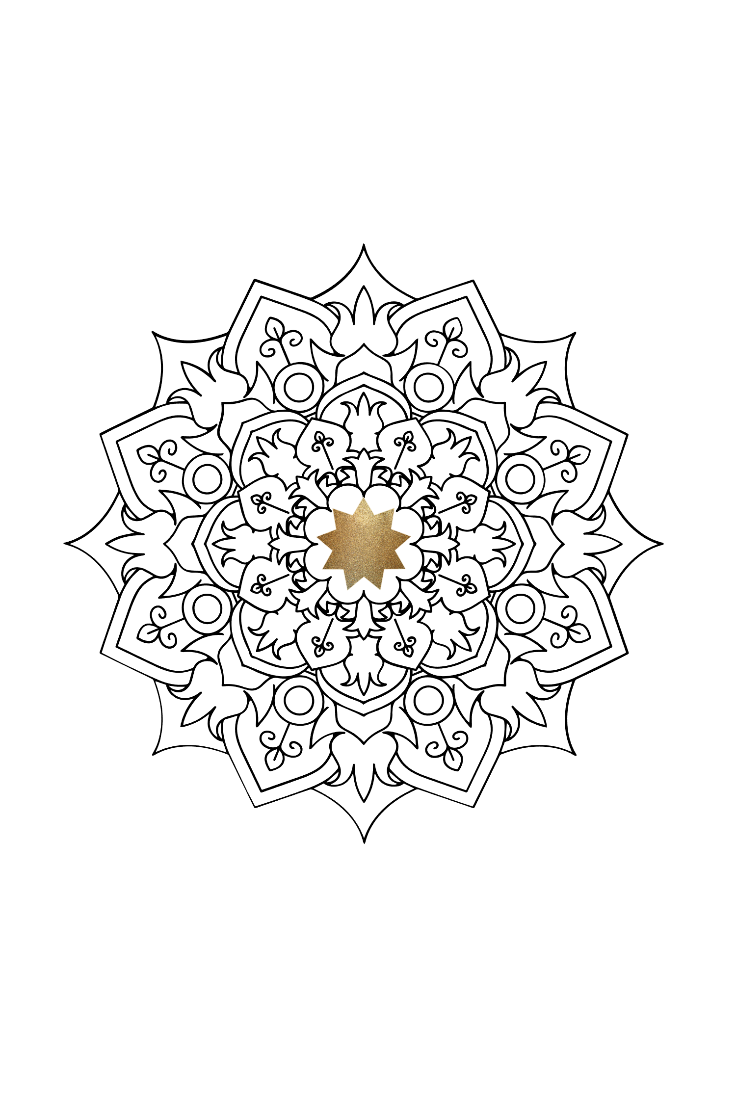 mandala with nine pointed star